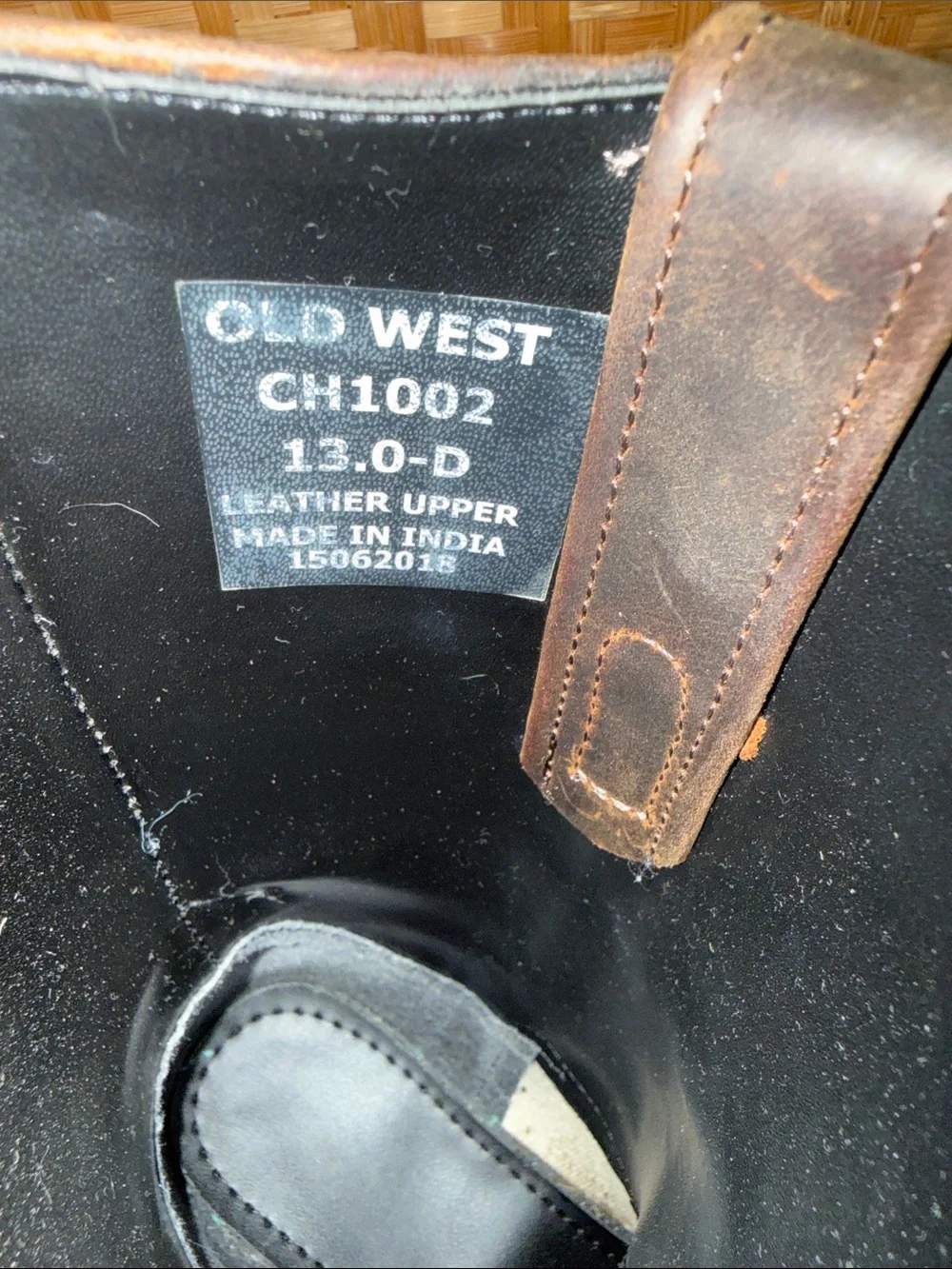 Old West Brown Leather Kids Engineer Harness Motorcycle Boots 13.0 D